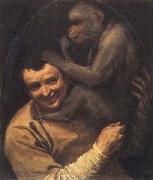 Annibale Carracci Portrait of a Young Man with a Monkey France oil painting artist